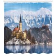 thumbnail image 3 of Ambesonne Winter Shower Curtain, Lake Scene Illustration, 69"Wx84"L, Multicolor, 3 of 3