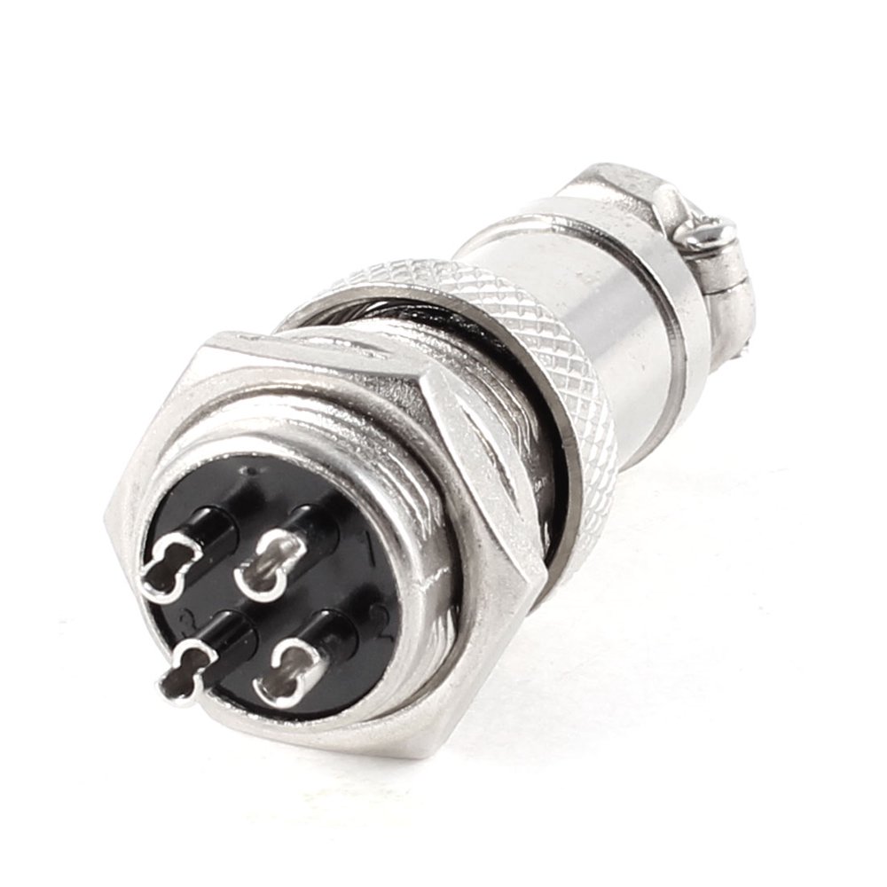 Panel Mount Aviation Connector Plug 16mm Dia Screw GX16 4 Pin 220V 20A