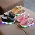 thumbnail image 2 of Girl's Light Up Sequins Slip On Loafers Flashing LED Casual Shoes Flat Sneakers (Toddler/Little Kid), 2 of 6
