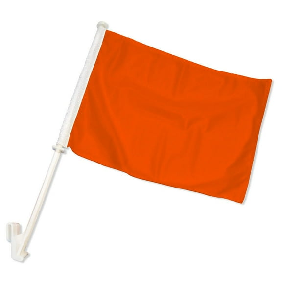 Orange Solid Color Double-Sided Car Flag