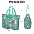 thumbnail image 3 of Tote Bag for Women - Green Christmas Baking Pattern Shoulder Bag - Large Utility Work Duffle Bag with Zipper Handbag for Travel, Work, Sprots, 3 of 5