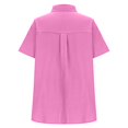 thumbnail image 6 of ZJXFGS Womens Loose Fit Tshirts,Womens Holiday Outfits Womens Tops Trendy Work Tops Womens Short Sleeve Tops Womens Shirts Dressy Casual Cotton Linen Dress Shirts Hot Pink S, 6 of 8