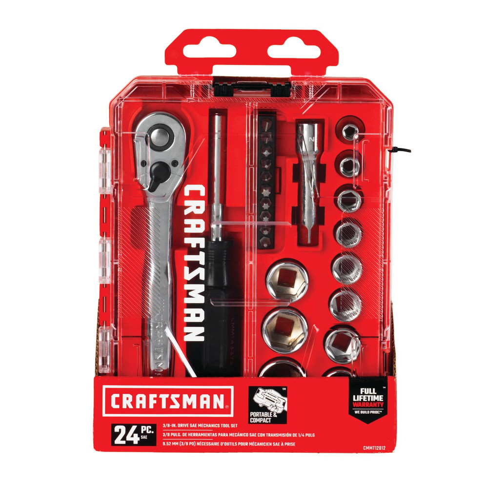 Craftsman CMMT12012L 3/8 in. Drive 6 Point SAE Mechanics Tool Set (24-Piece) - image 5 of 6