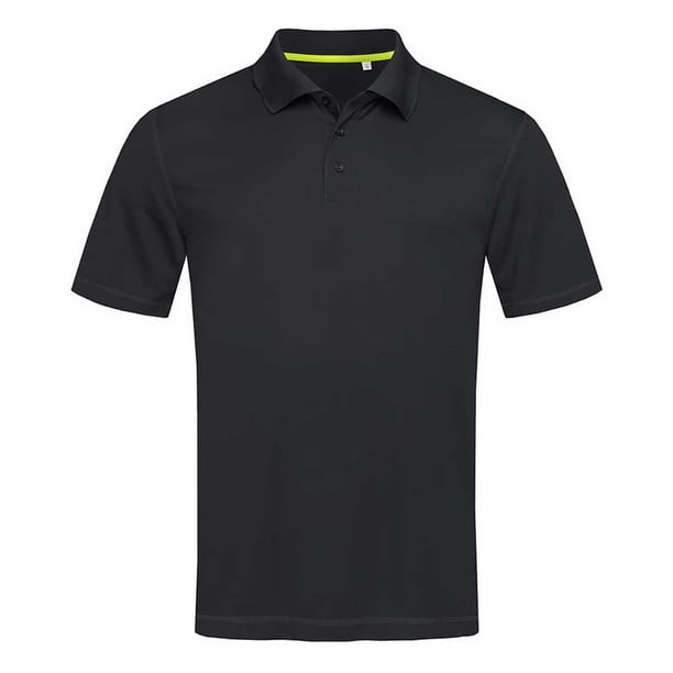 Stedman - Polo básico modelo Active 140 mesh para hombre (Negro ópalo)