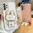 thumbnail image 2 of Mirror Plating Phone Holder Case For Samsung Galaxy A53 A73 A33 A52 A52s A72 A32 4G 5G A51 A71 A12 A31 A21S A50 A54 Stand Cover Purple A30S, 2 of 5