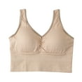 thumbnail image 2 of Full-Coverage Bras for Women Bra Wire-Free Underwear Pullover Bra Everyday Underwear No Underwire Bras V-Neck Seamless Bra Hook and Eye Closure Push-up Bra Style Y-427 , Beige One Size, 2 of 2