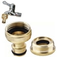 thumbnail image 2 of BRASS HOSE TAP CONNECTOR 3/4" 1/2" THREADED GARDEN WATER PIPE ADAPTER FITTING, 2 of 4