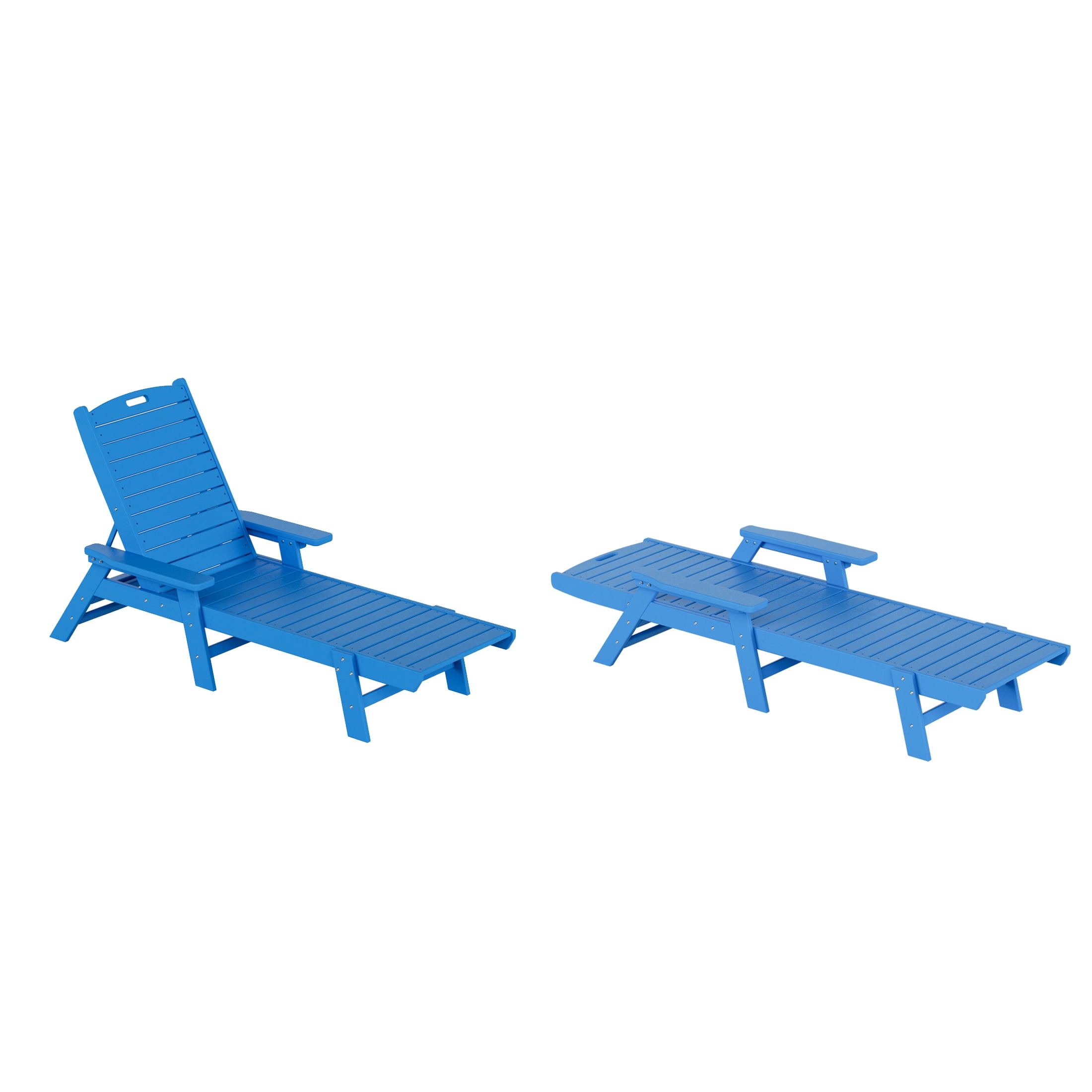 GARDEN Set of 2 Patio Outdoor Chaise Lounge Chair, Pacific Blue