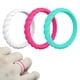 thumbnail image 1 of Anillo de boda de silicona de 3 paquetes para mujer, banda elástica fina y trenzada, moderno, colorido, ajuste cómodo, seguro para la piel., 1 of 6