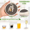 thumbnail image 2 of Yayeee 6 PCS Drink Coasters with Holder Set Woven Absorbent Round Tabletop Hot Pad, White Astronaut Planet, 2 of 7