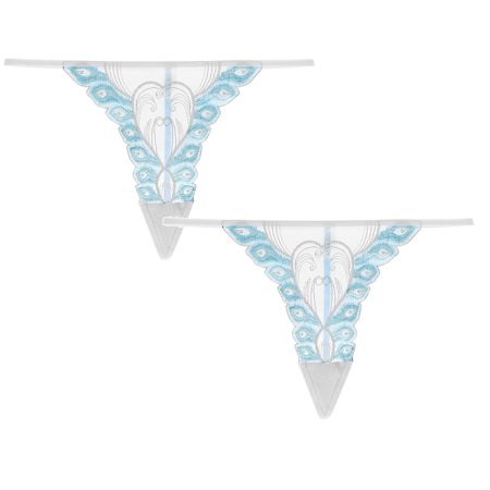 

Womens Underwear Brief Underpants Waist Lace Low Thong Panties2PC