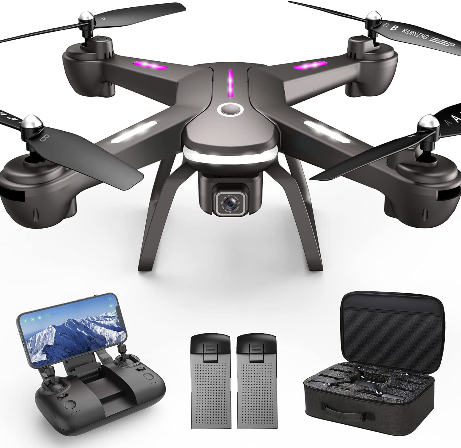 belangrijk houding als GPS Drone with 4K Camera for Adults, Black Dual Camera 5G Wifi FPV Live  Video Drone ,40mins Flight Time - Walmart.com