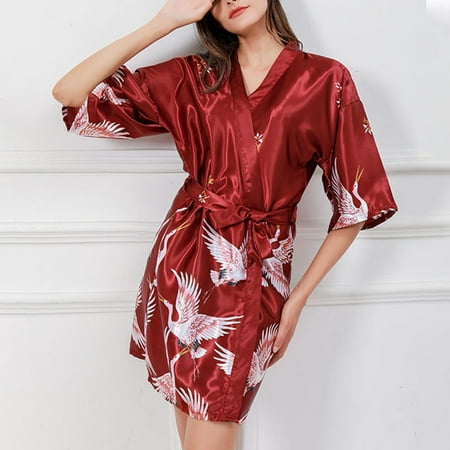 

Women Satin Silk Nightdress Lingerie Sleepwear BathRobe Bridesmaid Wedding Robes