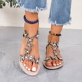 thumbnail image 5 of IUJSOY Flat Sandals for Women Clear T-Strap with Sparkly Rhinestone Butterfly Slingback Summer Shoes, 5 of 9