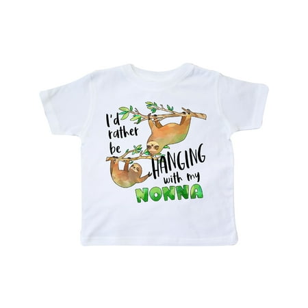 

Inktastic Id Rather Be Hanging with my Nonna- Cute Sloths Gift Toddler Boy or Toddler Girl T-Shirt