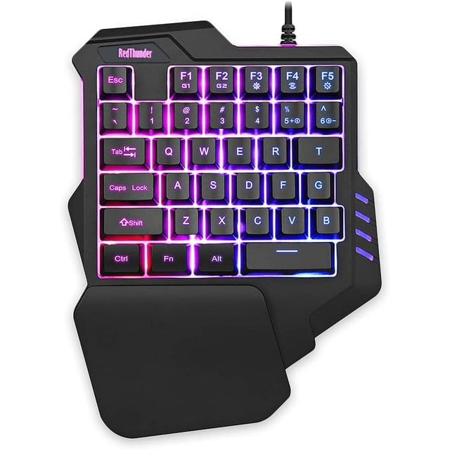 Teclado para juegos con una sola mano, retroiluminación RGB, miniteclado portátil para juegos de 35 teclas, controlador ergonómico para juegos Namotu HMKY265