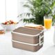 thumbnail image 1 of Caja Bento portátil 2 reutilizable apilable marrón Soledad Contenedores de almuerzo, 1 of 10