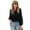 Black, variant on Fjuchai Women's Long Sleeve V Neck Casual Blouse Solid Color Pullover Loose Tunic Tops T Shirt S-XXL