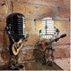 thumbnail image 1 of Usb Retro Style Microphone Robot Lamp Holding Guitar With Light Vintage Home Decoration, 1 of 3