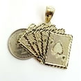 thumbnail image 3 of 10k yellow solid Gold playing card Pendant charm casino fine jewelry unisex 7.9g, 3 of 12