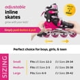 thumbnail image 2 of Patines en línea New Bounce ajustables para niños de 8 a 12 años, color rosa, 2 of 9
