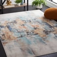 thumbnail image 2 of SAFAVIEH Phoenix Risto Abstract Area Rug, Aqua/Gold Rust, 5'5" x 7'7", 2 of 11