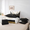 thumbnail image 6 of Manfei Abstract Oil Painting Twin Bedding Sets 7pcs, Black Gold Ombre Bedding Comforter Set, Watercolor Brush Strokes Sheet Sets, Luxury Bedroom Decor, 6 of 8