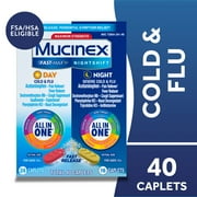 Maximum Strength Mucinex Fast-Max Day Cold & Flu & Nightshift Night Severe Cold & Flu All In One, Fast Release, Powerful Multi-Symptom Relief, 40 caplets (24 Day time + 16 Night time)