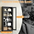 thumbnail image 6 of STANI 67"H Metal Glass Display Cabinet, 4 Adjustable Shelves,Lockable Storage Cabinets with Tempered Glass Door, for Home Office Pantry Bathroom,Black, 6 of 9