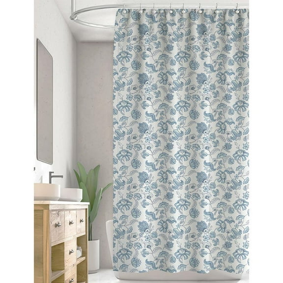 Cotton Duck Jacobean Floral Shower Curtain