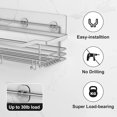 thumbnail image 3 of UU&T 2 Pack Shower Caddy Shelf Storage Rack, No Drilling Wall Mounted Adhesive Rust Proof Stainless Steel Shower Organizer with 5 Hooks for Bathroom, Toilet, Kitchen, 3 of 10