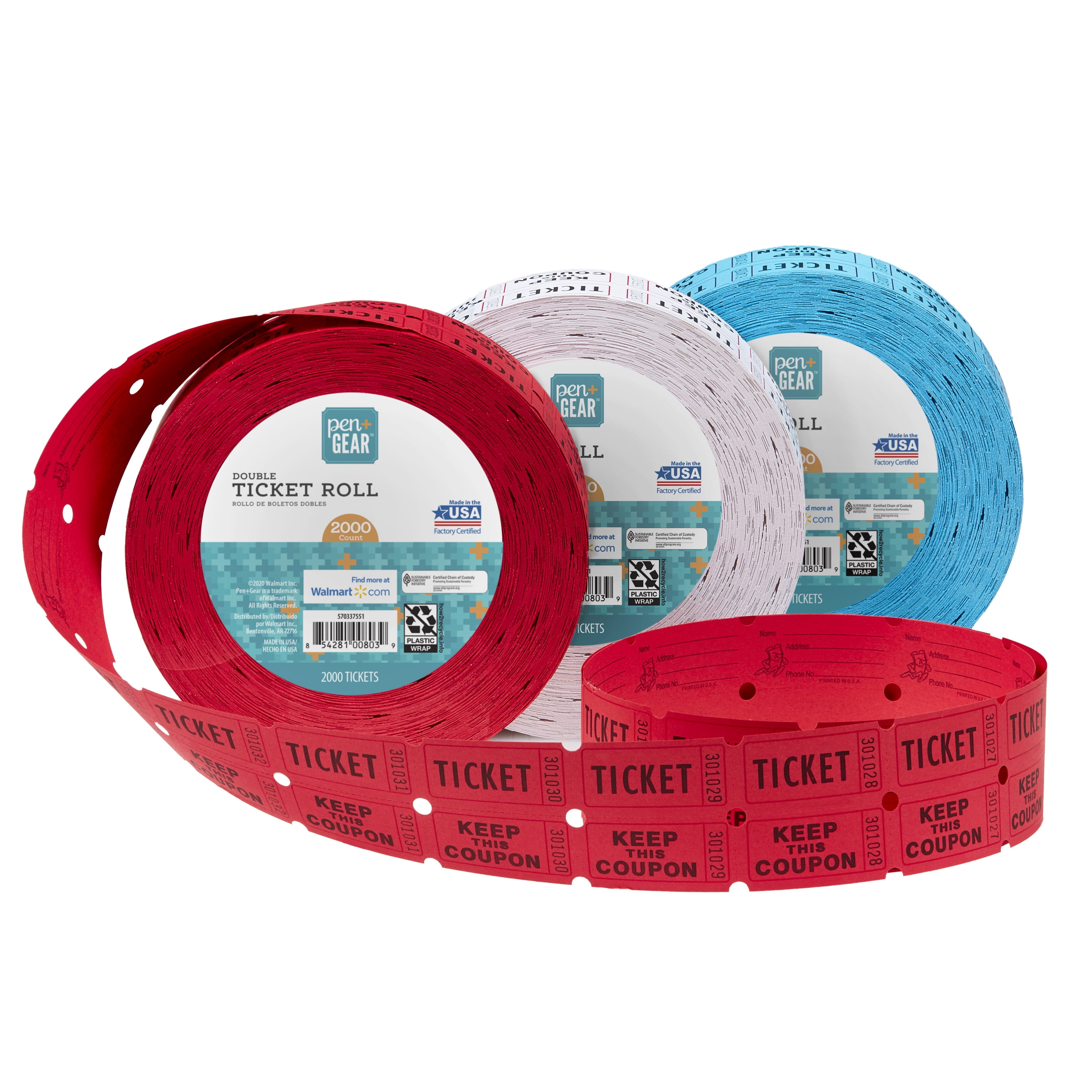 【未使用品】 Numbered, Consecutively Pen+Gear Double Roll Ticket コレクション