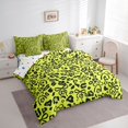 thumbnail image 3 of jejeloiu Cartoon Leopard Pattern 7-Piece Bedding Comforter Set,Wild Cheetah Animal King Bedding Sets,Black Yellow Bed Sheets For Girl Kids,Luxury Bedroom Decor Reversible, 3 of 8