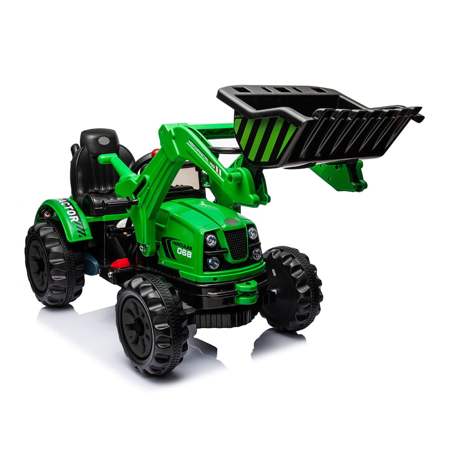 CIPACHO 12 V Powered Ride Ons Excavator, Electric Construction Vehicles for Kids, Front Loader with Horn, 2 Speeds Digger, Green CIPACHO 12 V Powered Ride Ons Excavator, Electric Construction Vehicles for Kids, Front Loader with Horn, 2 Speeds Digger, Green