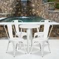 thumbnail image 2 of Flash Furniture Commercial Grade 24" Round White Metal Indoor-Outdoor Table Set with 4 Cafe Chairs, 2 of 5