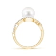 thumbnail image 2 of Angara Freshwater Cultured Pearl Infinity Ring with Diamonds in 14K Yellow Gold for Women | June Birthstone Jewelry for Her, 2 of 5