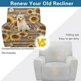 thumbnail image 4 of FOR U DESIGNS Wood Butterfly Sunflower Daisy Print Recliner Chair Covers with Arms, Polyester Lazy Boy Recliner Covers Anti-Slip Living Room Chair Protector Slipcover for Pet,Kids, 4 of 8