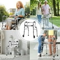 thumbnail image 4 of Gymax Heavy-Duty Folding 3 in 1 Stand-Assist Walker Aluminum Alloy W/ Wheel Gray, 4 of 9