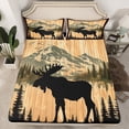thumbnail image 2 of Homewish Boys Girls Woodland Wildlife Deer Full Size Sheets 4-Piece,Vintage Lodge Cabin Breathable Bed Sheets,Farmhouse Animal Lightweight Sheet Sets,Microfiber Bedroom Decor, 2 of 7