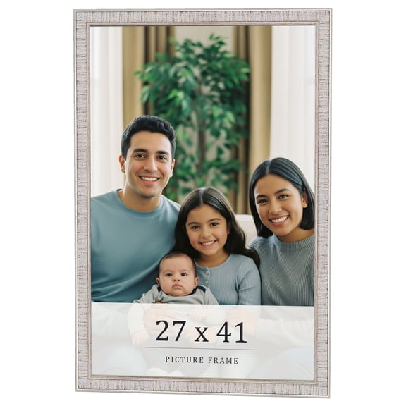 27x41 Frame White Real Wood Picture Frame Width 0.75 inches | Interior Frame Depth 0.5 inches |