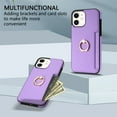 thumbnail image 3 of Feishell for iPhone 11 Wallet Case with Card Holder, 360°Rotation Ring Holder Kickstand, Premium PU Leather RFID Blocking Card Pocket Protective Cover For iPhone 11, Purple, 3 of 9