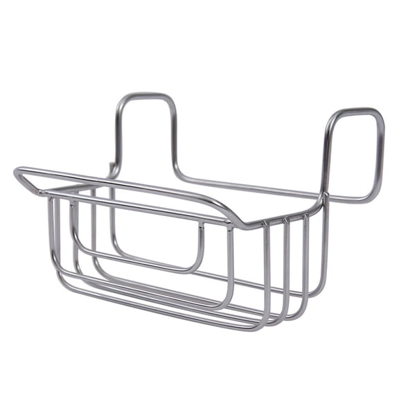 Kitchen Sink Caddy with Stainless Steel Wire and Hanging Hook, Over Sink Dish Rack for Sponge and Holder, Hanging Storage Basket for Kitchen Organizer and Storage