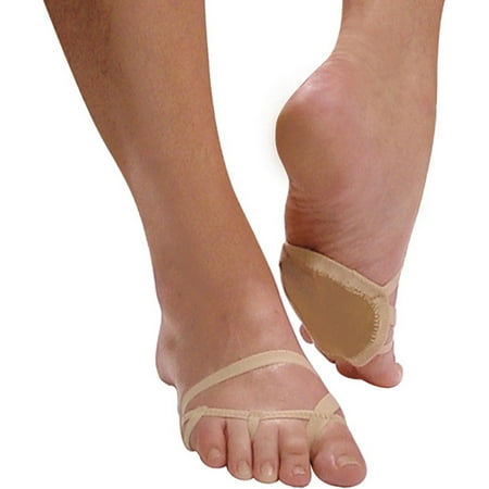 Dance Class Beige Elastic Strap Suede Foot Thong Mittens 4-12