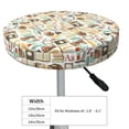 thumbnail image 4 of Fotbe books Pattern Stool Covers Round,Waterproof Round Bar Stool Covers Bar Chair Covers Washable Stool Cushion Slipcover for 12-14 Inch Chair-14 inch, 4 of 7