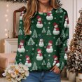 thumbnail image 2 of Towmus Christmas Sweatshirts for Women Cute Long Sleeve Women's Graphic Sweatshirt Pullover Tops with Snowman, 2 of 6