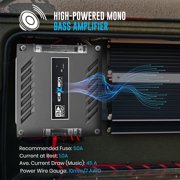 Banda ICEX801 1100 watts 1 Channel Max at 1 Ohm Car Audio Amplifier with Bass Boost Highpass Filter & Low Pass Filter