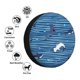 thumbnail image 4 of Fotbe Sharks on White Blue Striped Funda de Llanta de Repuesto con Estampado, Engrosada, Ajuste Universal para Jeep, Remolque, RV, SUV, Camión-15 inch, 4 of 6