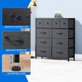 thumbnail image 4 of DEXTRUS Fabric Dresser with 10 Drawers with Sturdy Steel Frame, Wooden Top for Bedroom, Gray, 4 of 7