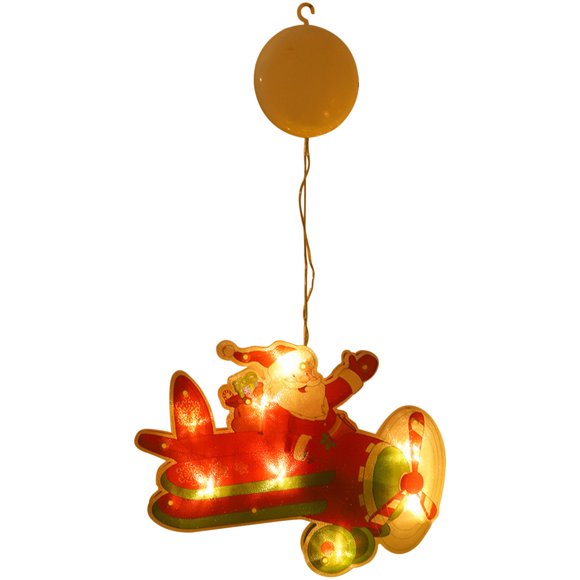 Battery Operated Christmas Window Decoration Lights With Suction Cup Mount Warm White LED Bulbs For Indoor Outdoor Holiday Display