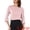 Dusty Pink, variant on Women's Satin Boat Neck 3/4 Sleeve Business Shirt S White